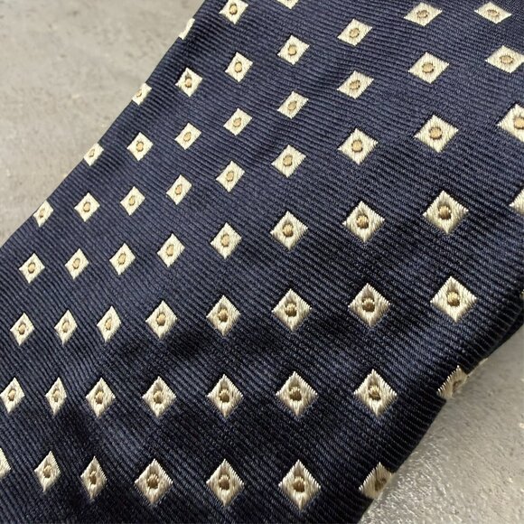 Pal Zileri Tie Box Pattern 100% Silk Made in Italy Woven Blue 3" - Picture 2 of 6